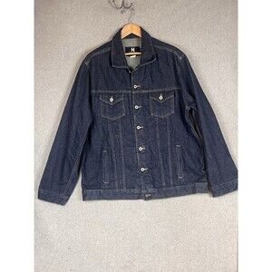 VTG NAUTICA Jeans Company Denim Jacket 90s Men XXL dark Wash Mid Length